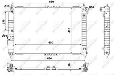 Радиатор охлаждения двигателя CHEVROLET (GM) Aveo 06- (NRF), NRF (53902)