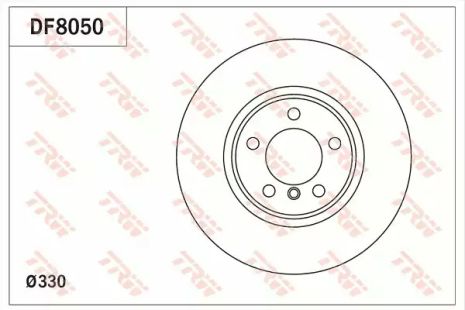 Диск тормозной (1 шт.) BMW 3(F30) F D=330mm 11, TRW (DF8050)