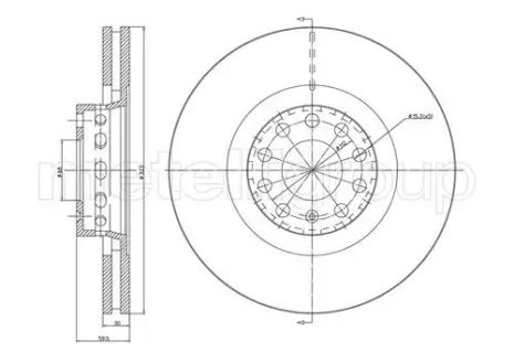 Диск тормозной передний A8/A6/Phaeton 96-10, CIFAM (800737C)