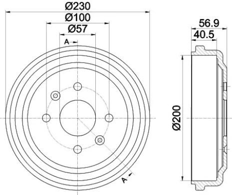 Тормозной барабан задний Spark/Aveo/Kalos/Kalos 03-, HELLA PAGID (8DT355300961)