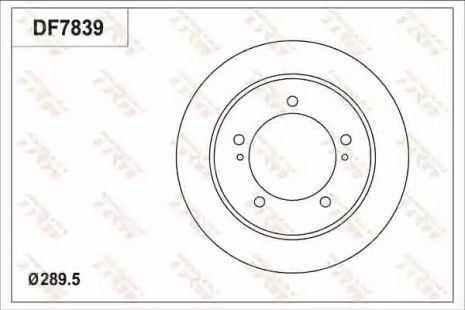 Диск тормозной (1 шт.) SUZUKI Jimny FD=289mm 98, TRW (DF7839)