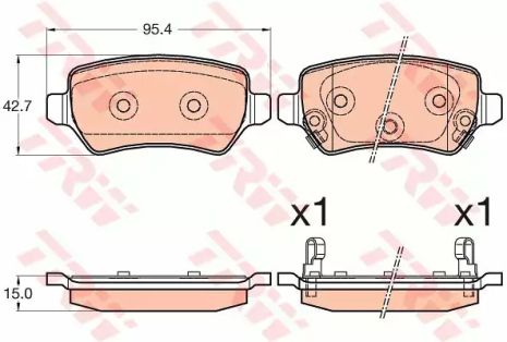 Колодки задні гальмівні Ceed 12-, TRW (GDB3585)