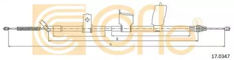 Трос ручного тормоза задний KOLEOS 07- L (1760/1580), COFLE (170347)