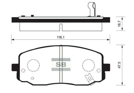 Колодки передние тормозные i10, Hi-Q (SP1172) (58101-07A00)