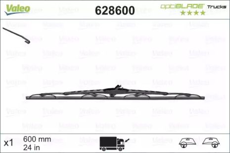 Щетка стеклоочистителя 600 мм (24), VALEO (628600)