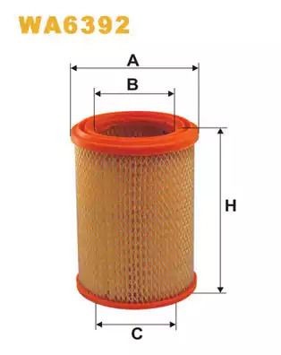 Фильтр воздушный SKODA 1100MB, TRABANT P, WIX FILTERS (WA6392)
