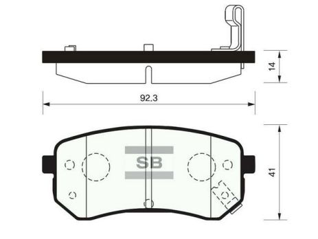 Колодки задние тормозные i10, Hi-Q (SP1189) (58302-07A00)