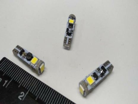 Лампа світлодіод 12V W1,2W T5 3SMD "обманка" біла