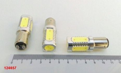 Лампа світлодіод с/ц 12V P21/5W 1157 COBALT 7,5 W (4+1 х 1,5W) метал. біла