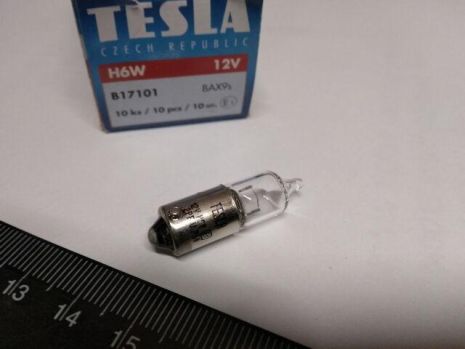 Лампа з цоколем TESLA 12V H6W (B17101) (10 шт. в уп.), ціна за 1 шт.