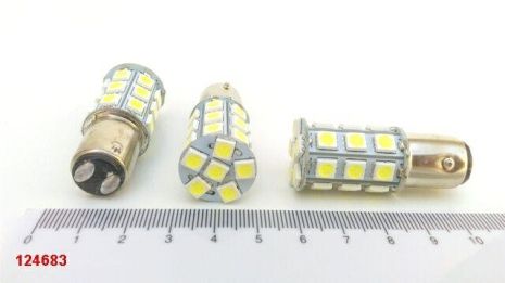 Лампа светодиод с/ц 12V P21/5W 1157 27SMD (50 х 50) белая