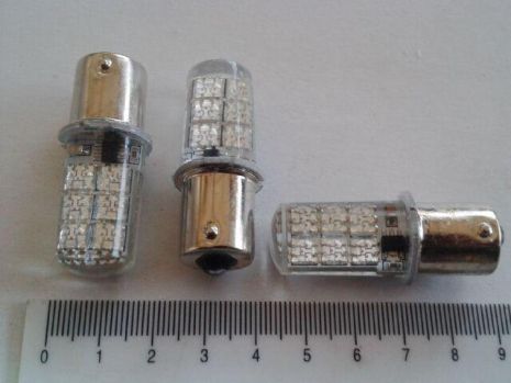 Лампа світлодіод с/ц 12V P21W 1156 12SMD (50 х 50) у силіконі червона