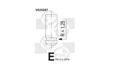 Впускной клапан Opel Combo/Astra F/Corsa A 1.2/1.4i -05, BGA (V029287)