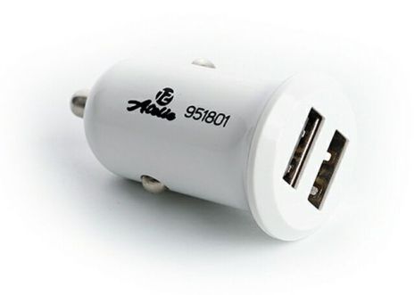 Зарядное устройство USB, 12 Atelie (951801) 12/24V - 5V 2,1A/белое/2 USB