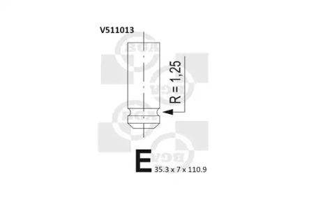 Клапан впускной 1.9dCi Trafic 01-/Kangoo/Master 00-/Megane 97-, BGA (V511013)