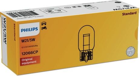 Лампа бесцокольная PHILIPS 12V W21/5W (12066 CP) (10 шт. в уп.) цена за 1 шт