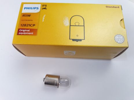 Лампа с цоколем PHILIPS 12V R5W (12821CP) (10 шт. в уп.), цена за 1 шт