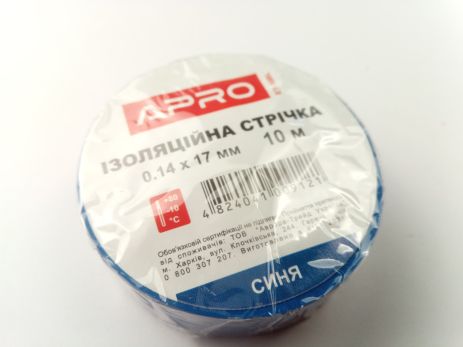 Изолента APRO (ET-10 Blue) 17мм*10 м синяя