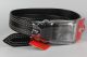 Ремінь шкіряний чорний чорний King Belts 40 мм з декоративним рядком
