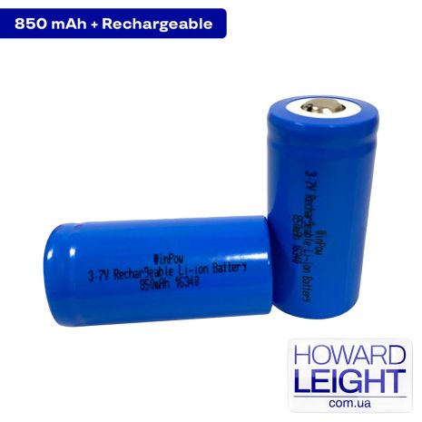 Акумуляторна батарея літієва CR123A/16340 850mAh 3.7V Lithium