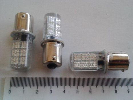 Лампа світлодіод с/ц 12V P21W 1156 12SMD (50 х 50) у силіконі червона моргаюча