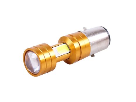 Лампа фары диодная 2 кристалла линза Н6 BA20D 12V 35/35W - LED - АМ