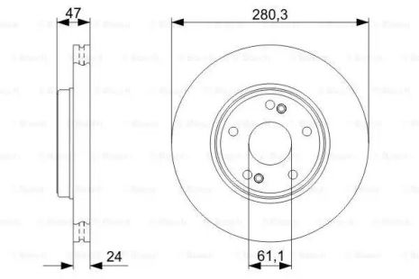 Диск тормозной RENAULT LAGUNA, BOSCH (0986479743)