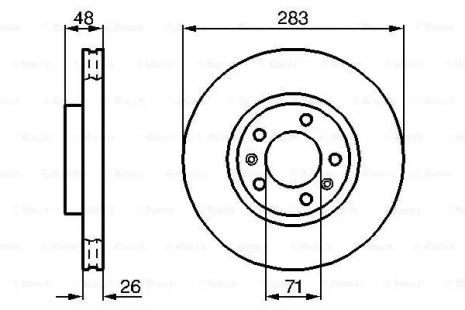 Диск тормозной PEUGEOT RIFTER, CITROËN BERLINGO, CITROËN XM, BOSCH (0986478125)