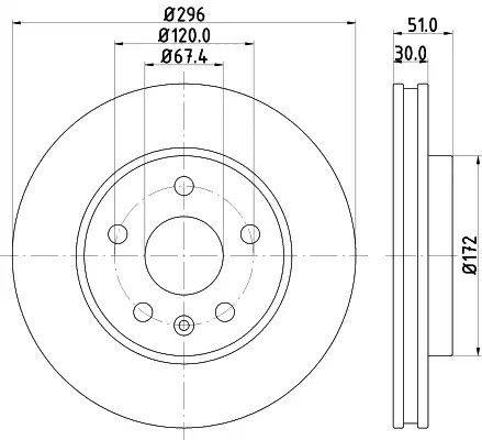 Диск тормозной CHEVROLET, BUICK, SAAB 9-5, HELLA PAGID (8DD355116031)