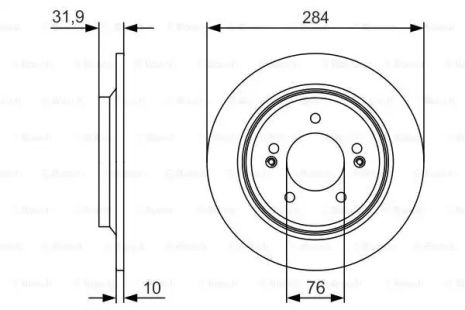 Диск тормозной HYUNDAI (BEIJING), KIA OPTIMA, HYUNDAI IONIQ, BOSCH (0986479V09)