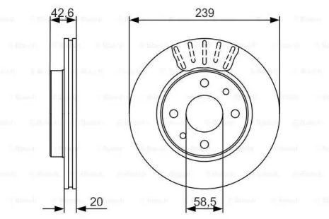 Диск гальмівний BOGDAN 2310, LADA GRANTA, LADA 111, BOSCH (0986479082)