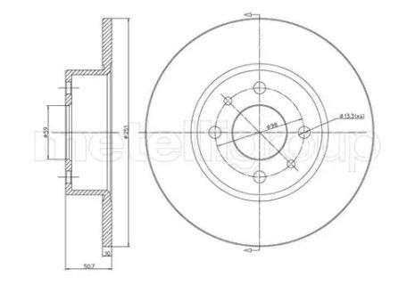 Диск тормозной CHRYSLER DELTA, LANCIA DELTA, ALFA ROMEO, METELLI (230193C)