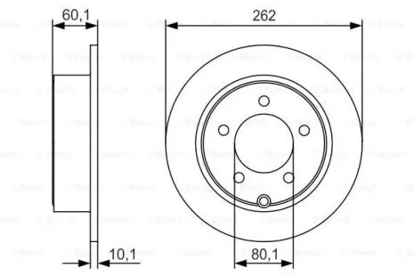 Диск тормозной MITSUBISHI LANCER, DODGE AVENGER, JEEP PATRIOT, BOSCH (0986479R05)