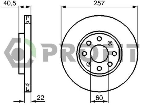 Диск тормозной OPEL CORSA, FIAT PUNTO, FIAT GRANDE, PROFIT (50101304)