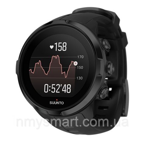 Умные часы Smart Watch Suunto Spartan Sport Wrist HR All Black,GPS, пульсометр,водонепроницаемые,компас,шаги