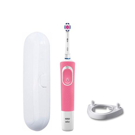 Зубная щетка Oral-B Vitality 100 3D White Pink подставка рожок + футляр белый ЕС