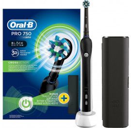 Электрическая зубная щетка Braun Oral-B Pro 750 Crossaction Black Edition с чехлом 01223