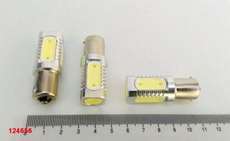 Лампа світлодіод с/ц 12V P21W 1156 COBALT 7,5 W (4+1 х 1,5W) метал. біла