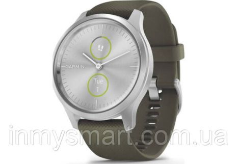 Умные часы Smart Watch Garmin vivomove Style Silver-Moss Green Silicone (010-02240-21)