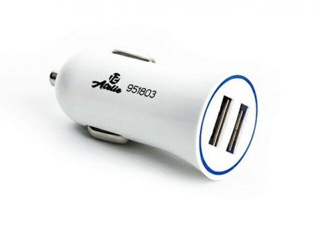 Зарядное устройство USB, 12 Atelie (951803) 12/24V - 5V 2,1A/белое/2 USB