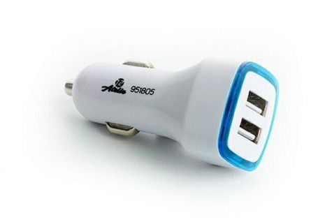 Зарядное устройство USB, 12 Atelie (951805) 12/24V - 5V 2,1A/белое/2 USB