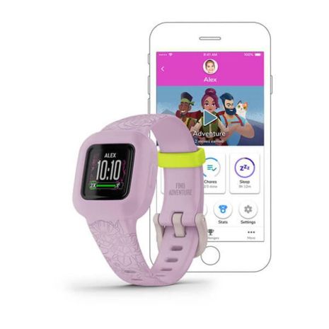 Дитячий фітнес-браслет Garmin Vivofit Jr 3 Lilac Floral (010-02441-01)