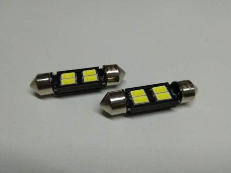 Лампа світлодіод с/ц МАЯК (12T11/BLK06/2BL) 12V C5W 36 мм AC 4SMD (57 х 30) біла/пара