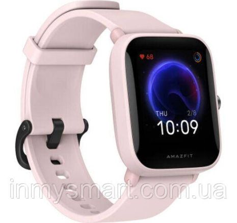 Умные часы Smart Watch Amazfit Bip U Pro Pink 5 АТМ счетчик калорий, шагомер, пульсометр