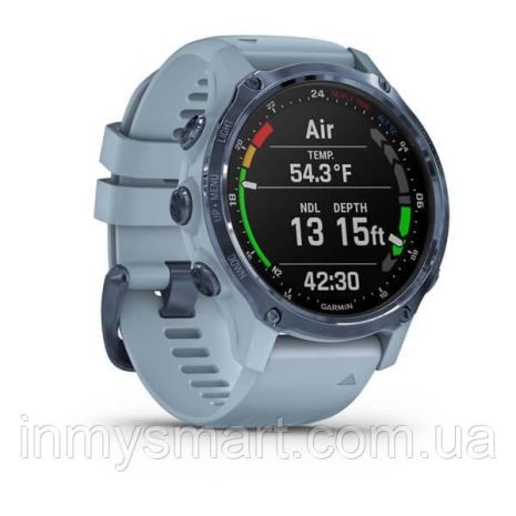 Умные часы Smart Watch Garmin Descent Mk2S Mineral Blue with Sea Foam Silicone Band (010-02403-07)