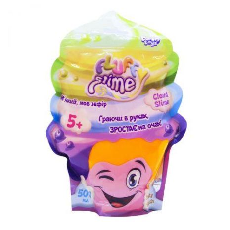 Слайм Danko Toys Fluffy Slime у банку оранжевий укр 500 г FLS-02-01U