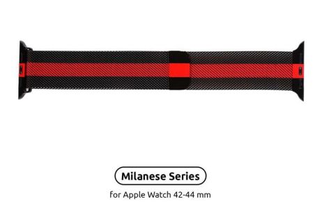 Ремешок Armorstandart Milanese Loop для Apple Watch 38mm/40mm Black/Red (ARM54392)