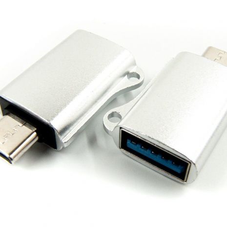 Перехідник Dengos OTG USB-USB-C Silver (ADP-019)