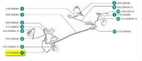 Трубка тормозная стальная ВАЗ 2170, Бизнес-Приоритет (2170-3506550) передняя левая (21700-350655000)