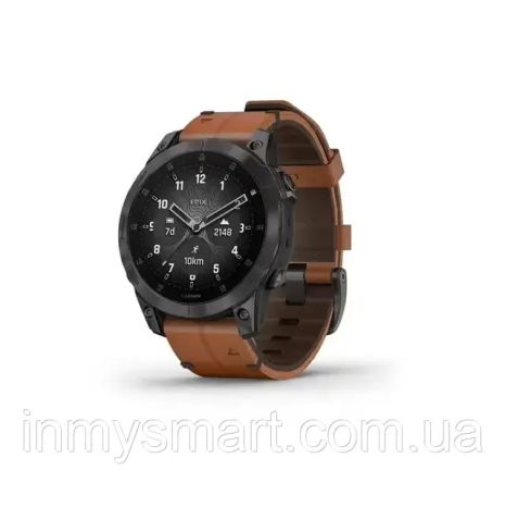 Умные часы Smart Watch Garmin Epix 2 Sapphire Black Titanium with Chestnut Leather